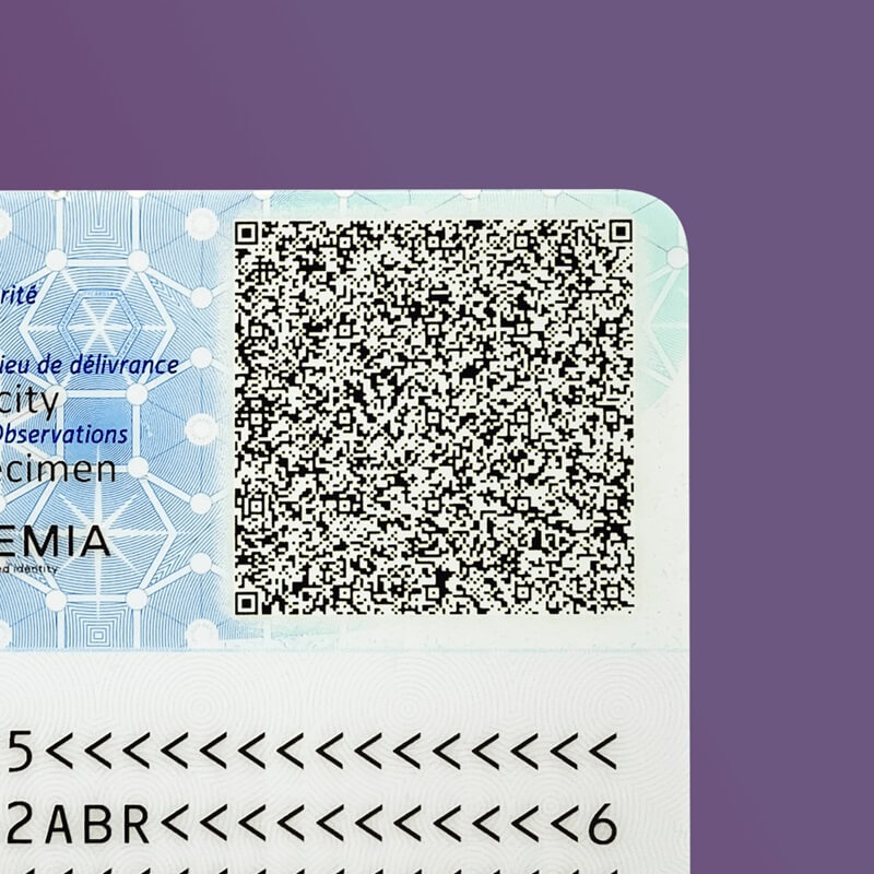 Digitally signed QR code for ID documents